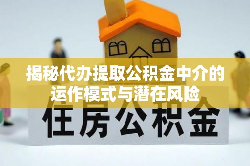 开鲁揭秘代办提取公积金中介的运作模式与潜在风险