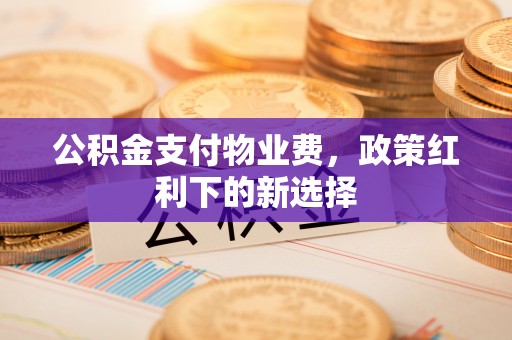 开鲁公积金支付物业费，政策红利下的新选择